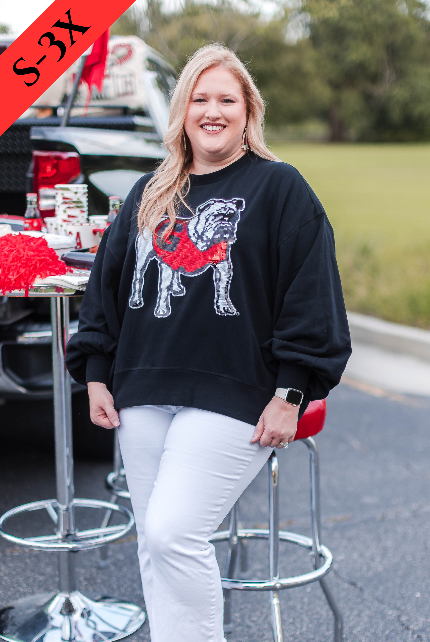 The Georgia Sequin Balloon Pullover