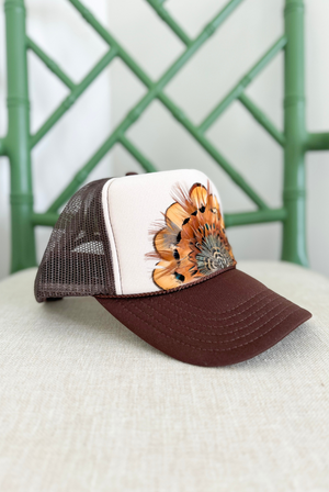 Espresso Feather Trucker Hat