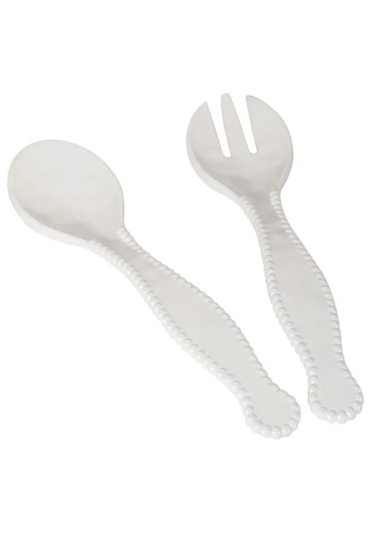 Perlette Cream Melamine 2 Piece Salad Servers