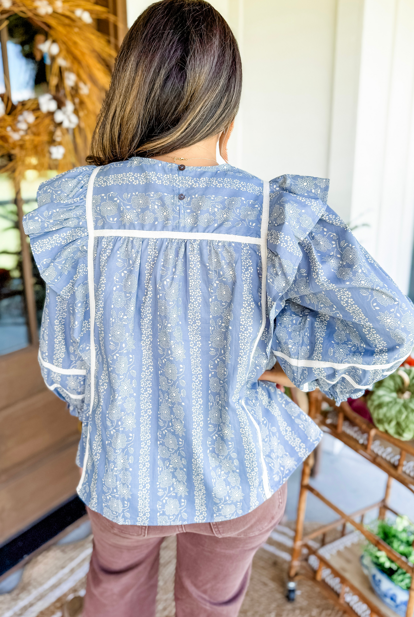 Chambray Blues of Fall Top