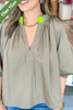 Caryn Lawn Camille Top Taupe and Neon