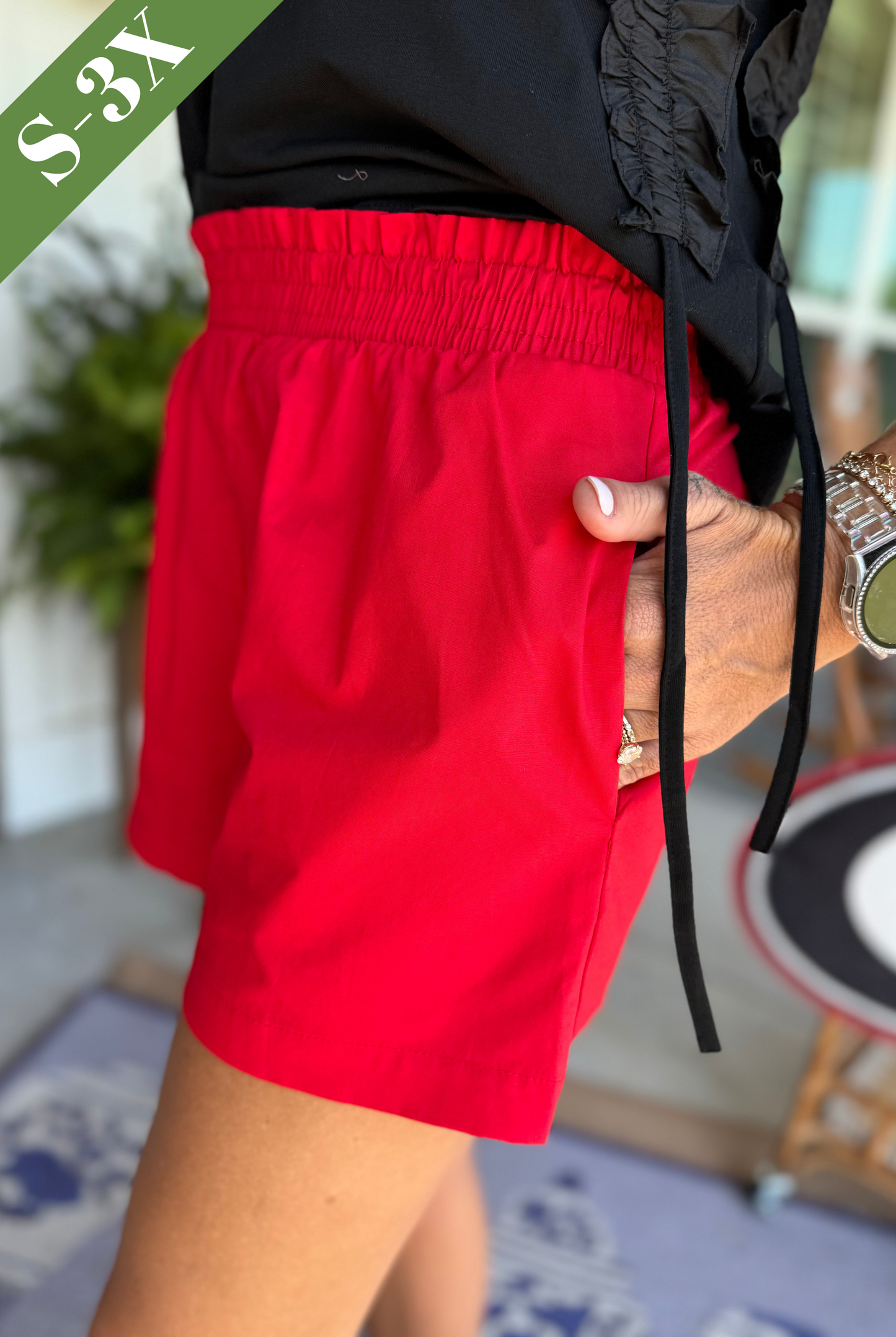 Adrienne Cassie Shorts in Red