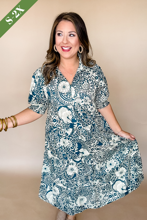 First Class Reservation Midi Dress in Peacock