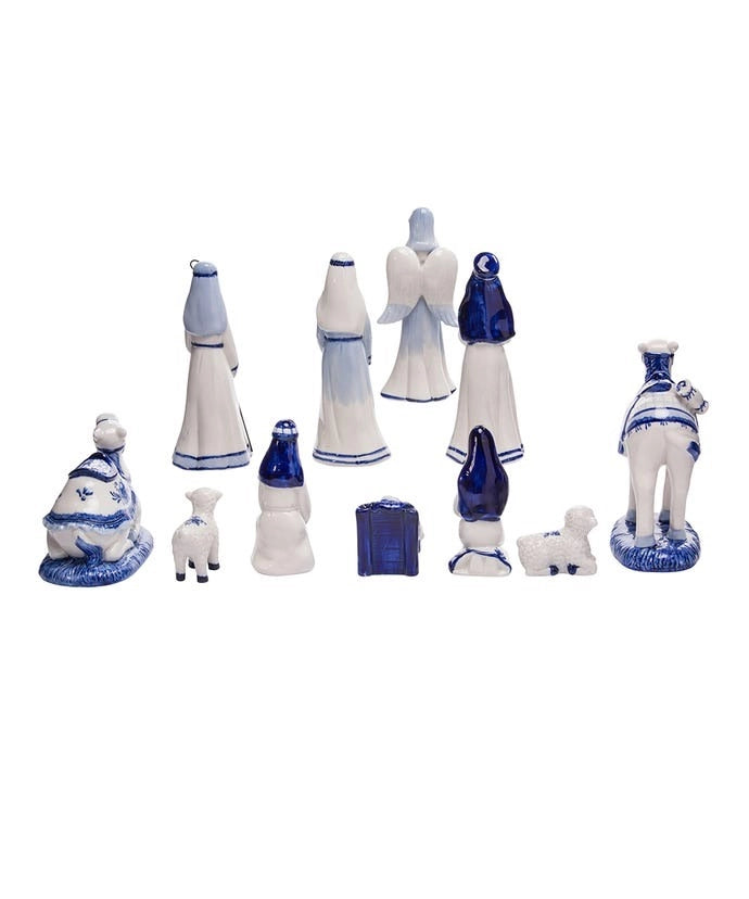 Kurt Adler Delft Blue Nativity Set