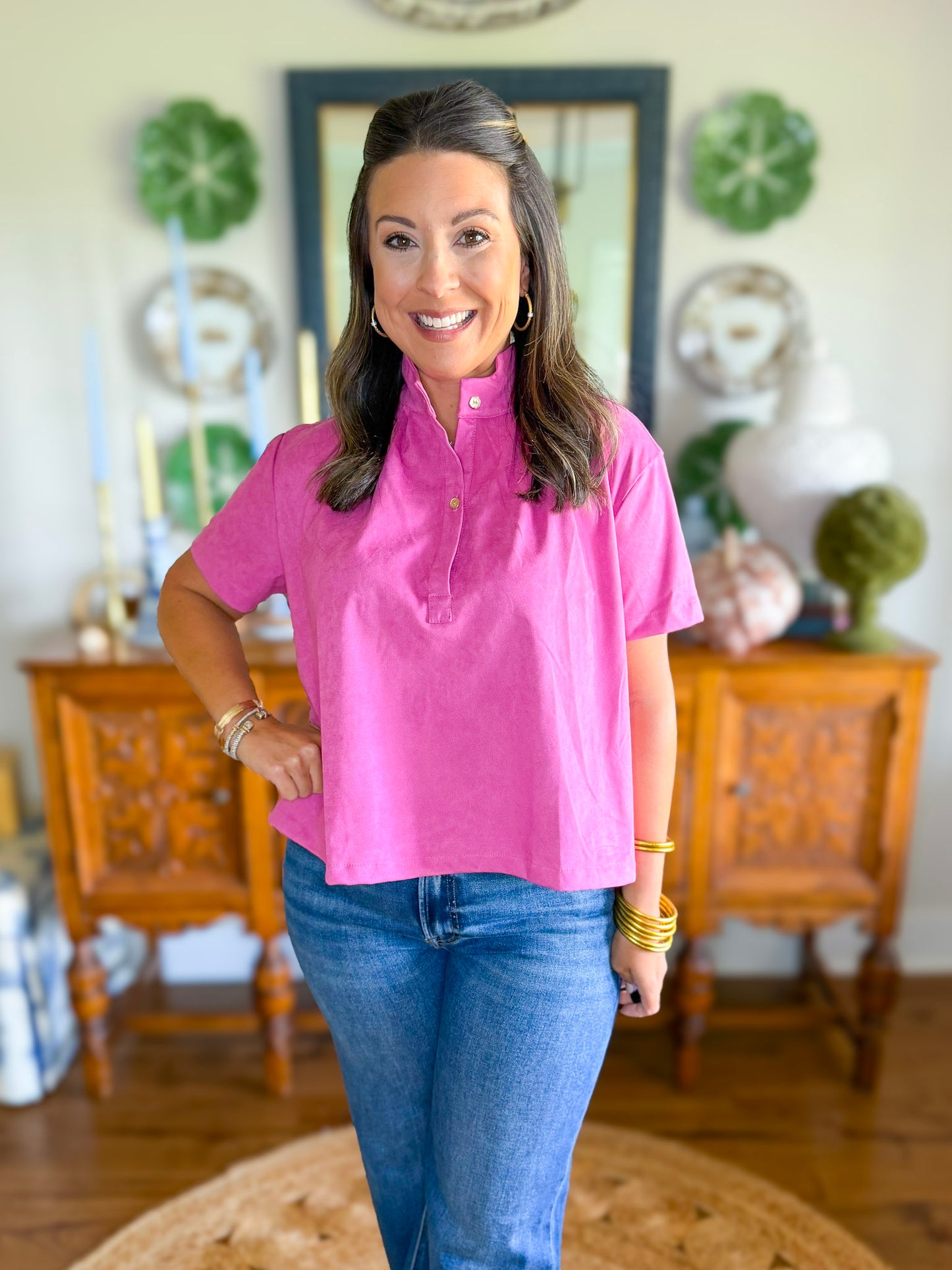 The Elise Blouse in Pink