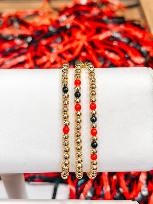 Lidia Bracelet Set in Red + Black