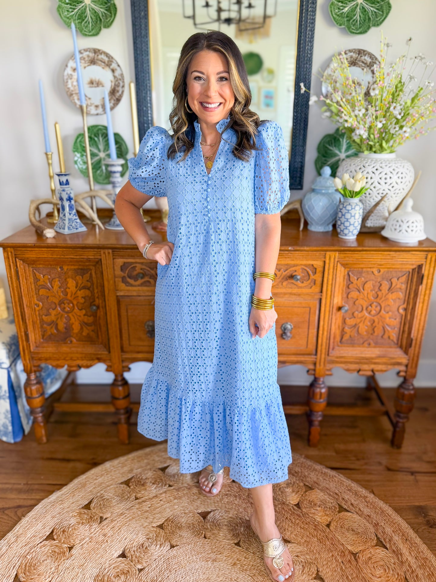 The Sweetwater Eyelet Midi Dress