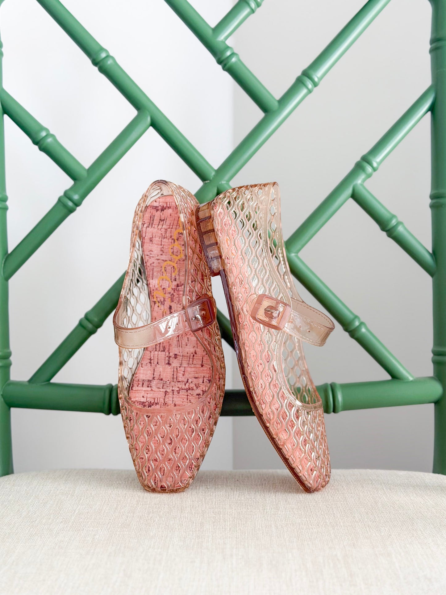 Lisa Mary Jane Jelly Flat in Camel