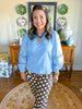 Laurel Lane Eyelet Top in Denim