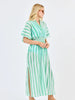 Mary Square | Priscilla Beach Dress in Green + White Stripe