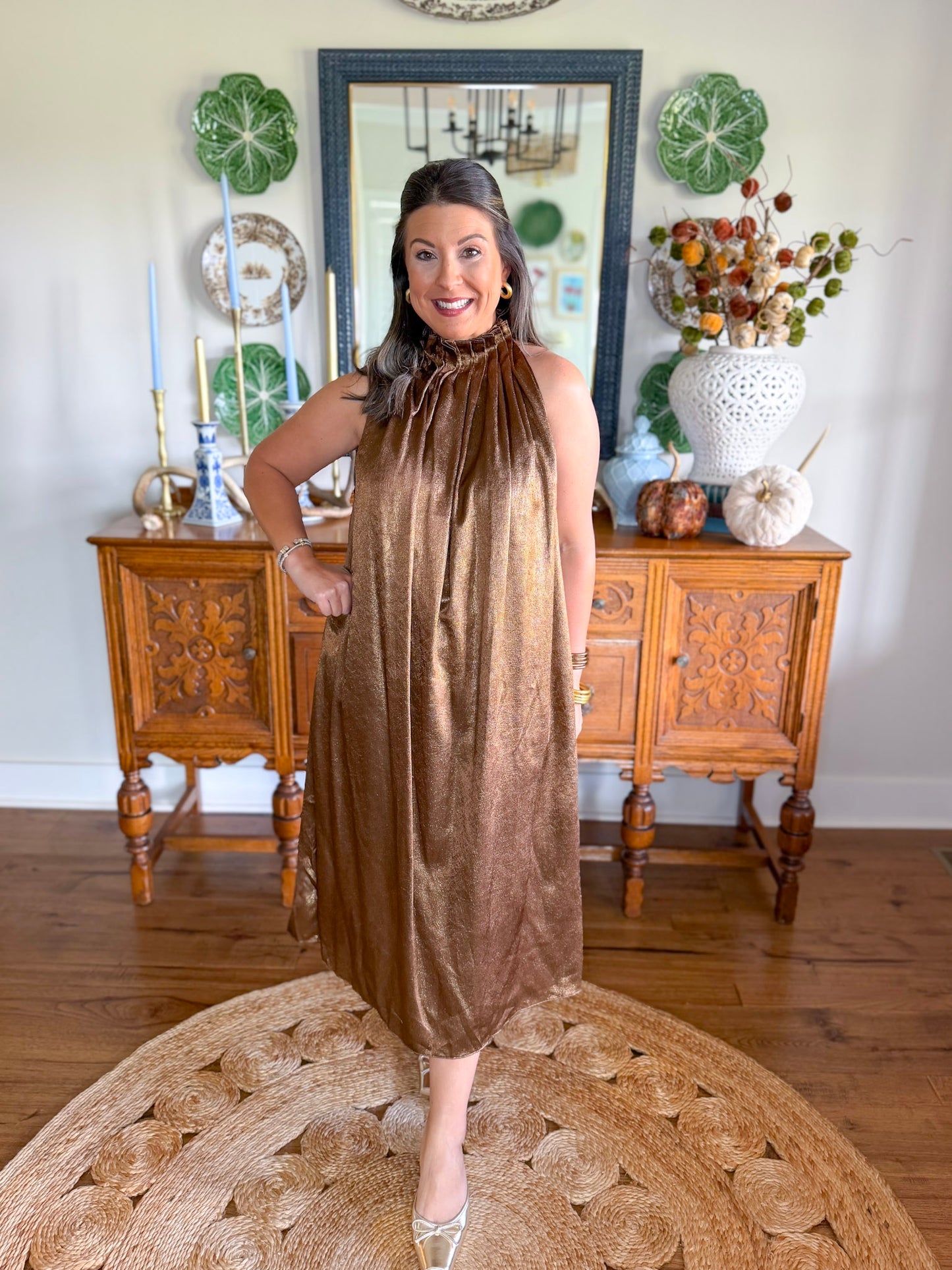 Astoria Shimmer Midi Dress