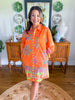 Ava Shift Dress in Apricot Filigree