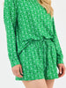 Mary Square | Annie Short Set Pajamas in Palm Damask Green