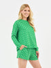 Mary Square | Annie Short Set Pajamas in Palm Damask Green