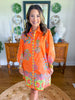 Ava Shift Dress in Apricot Filigree