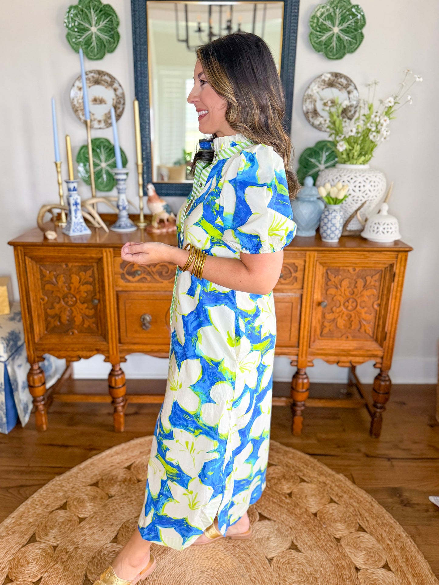 Coastal Bloom Midi Dress