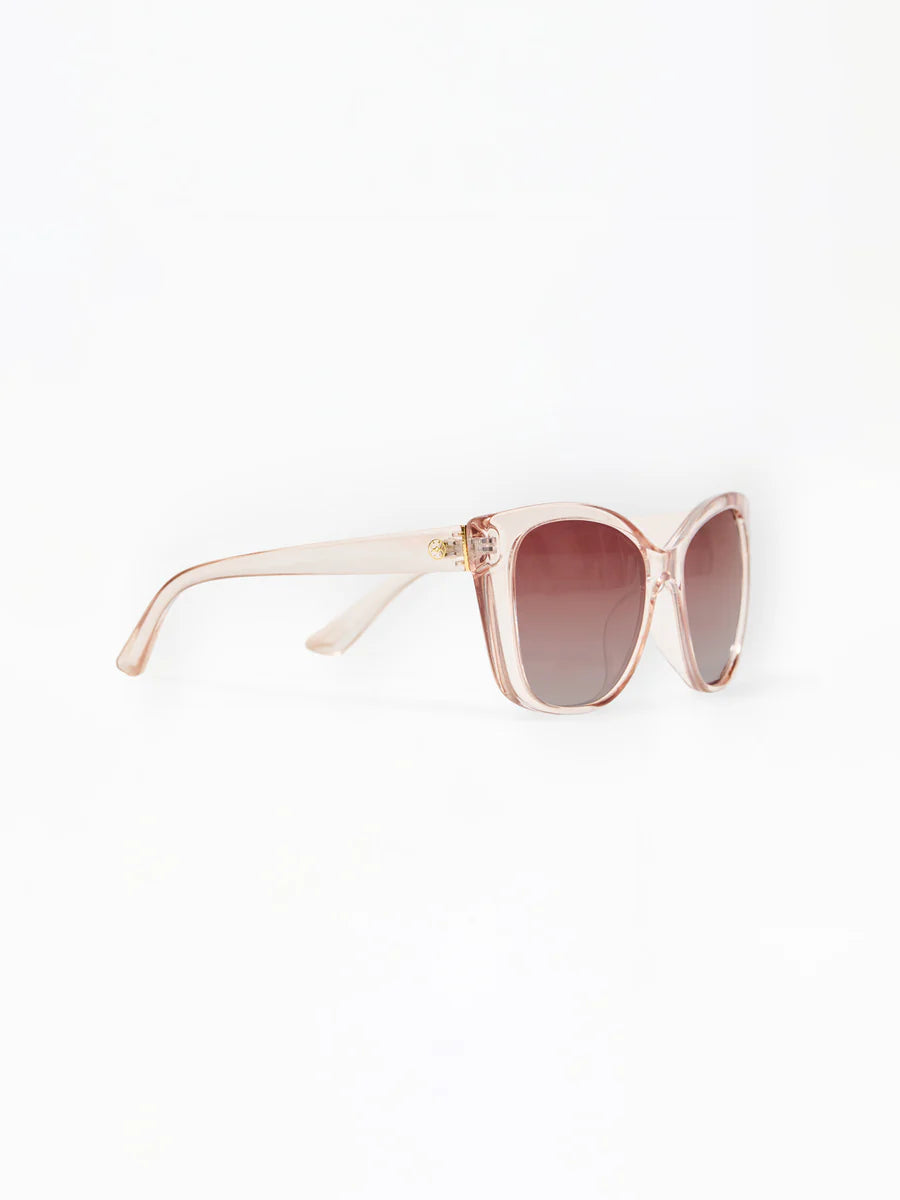 Mary Square | Olivia Polarized Sunglasses in Champagne Clear