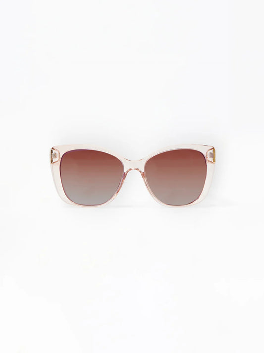 Mary Square | Olivia Polarized Sunglasses in Champagne Clear