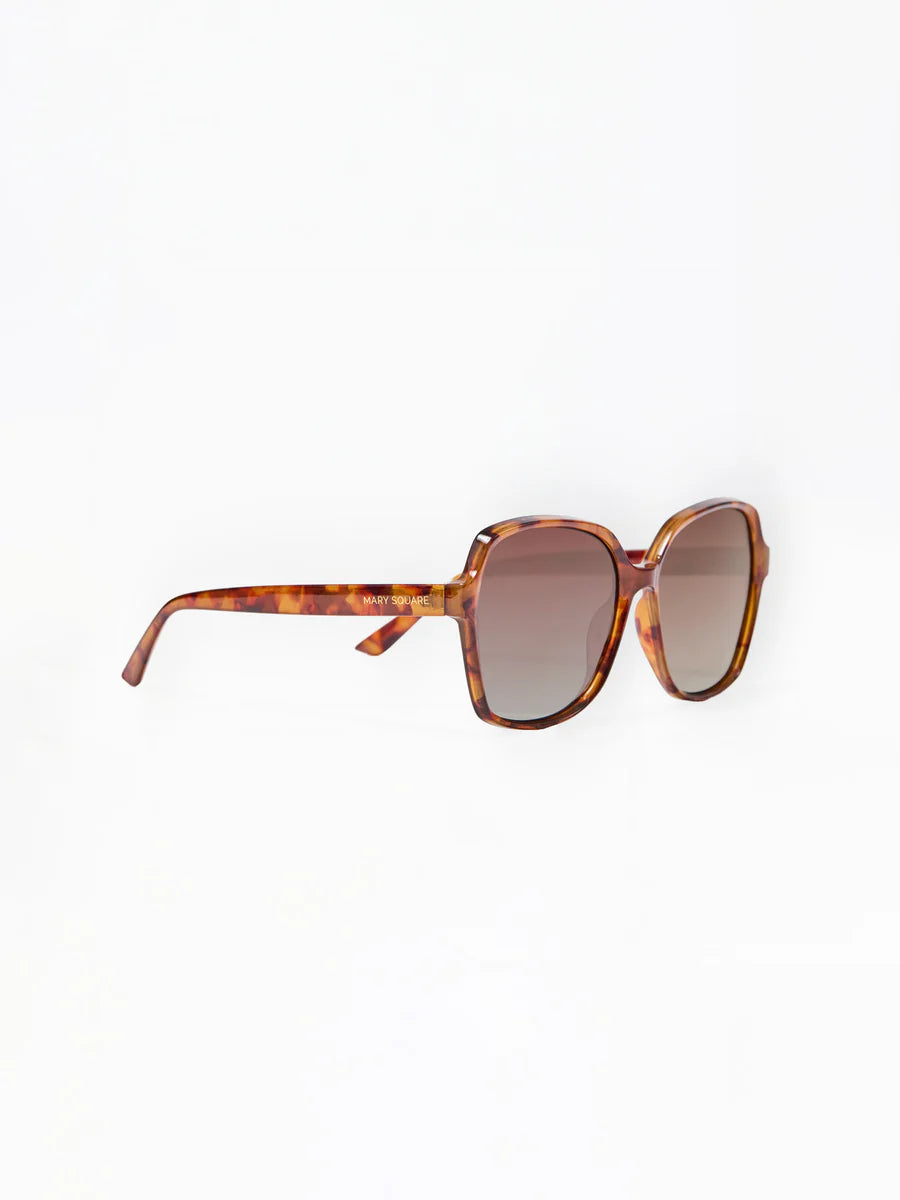 Mary Square | Haley Polarized Sunglasses in Brown Tortoise