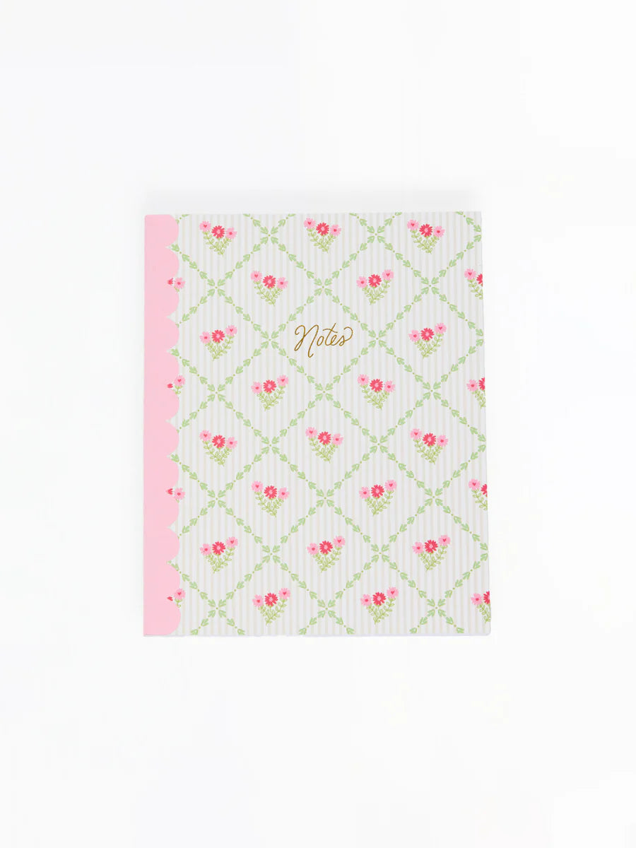 Mary Square | Scallop Notebook in Cottage Trellis