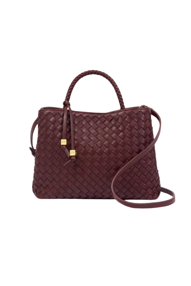 Katie Loxton | Nova Hand Woven Top Handle Bag in Cherry