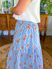 Karlie Stripe Floral Smock Tier Maxi Skirt