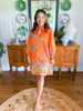 Ava Shift Dress in Apricot Filigree