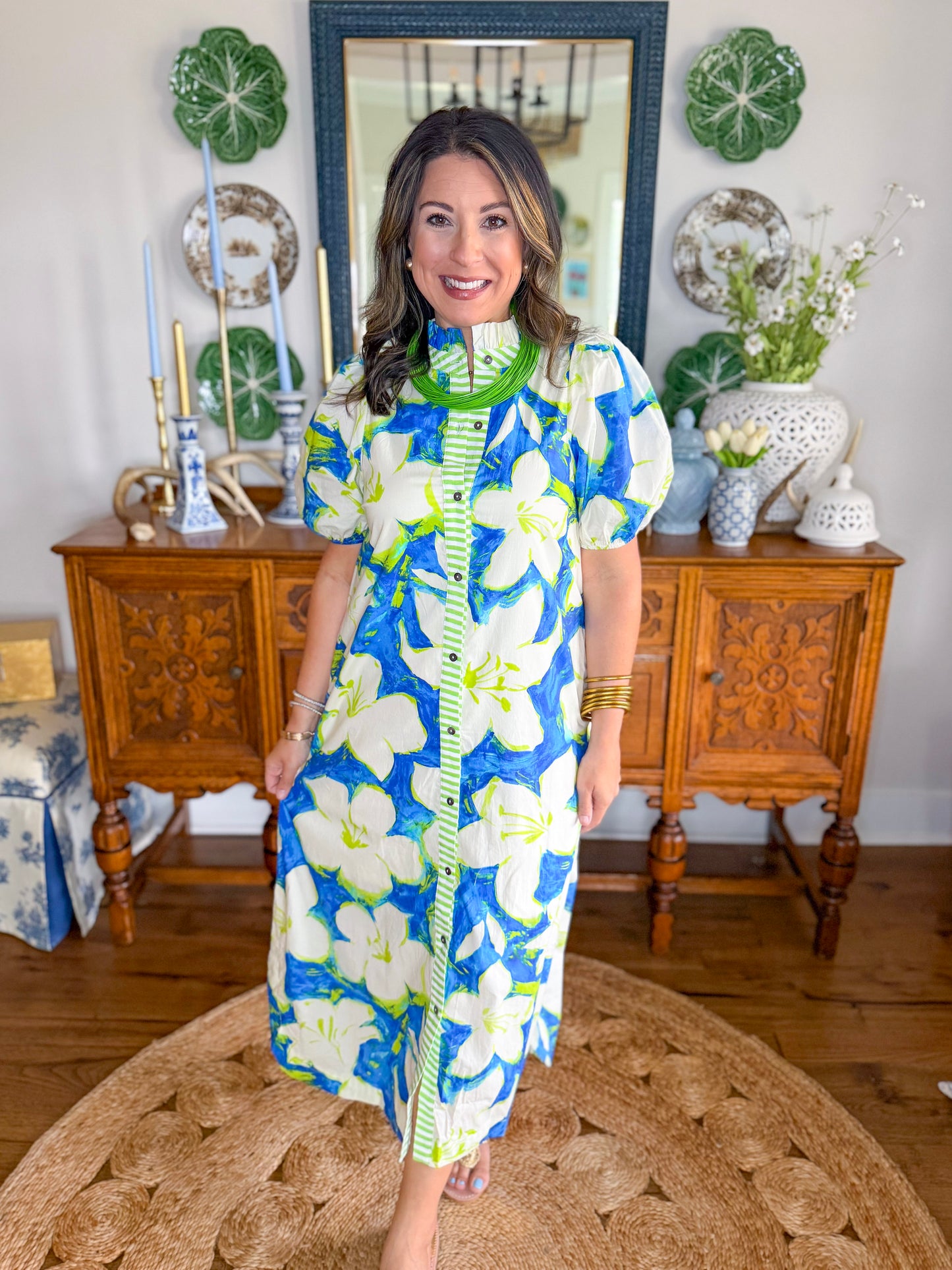 Coastal Bloom Midi Dress