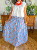 Karlie Stripe Floral Smock Tier Maxi Skirt