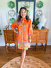 Ava Shift Dress in Apricot Filigree