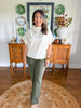 Arden Mock Neck Top in Ivory