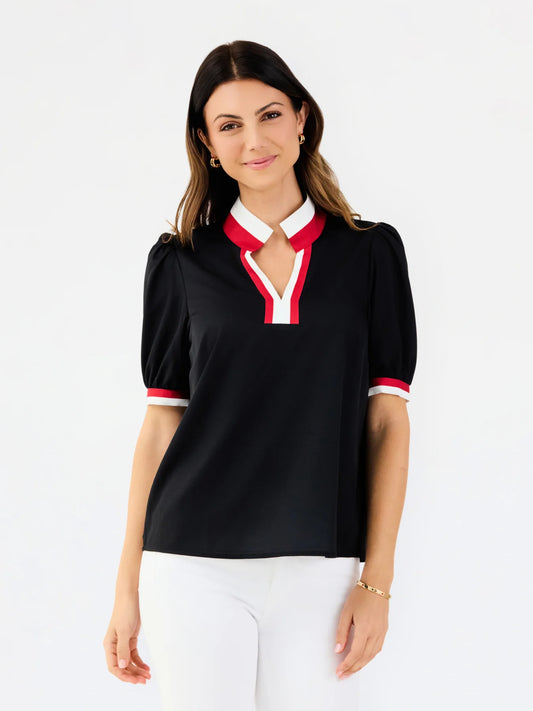 Mary Square | Tricia Top in Black & Red