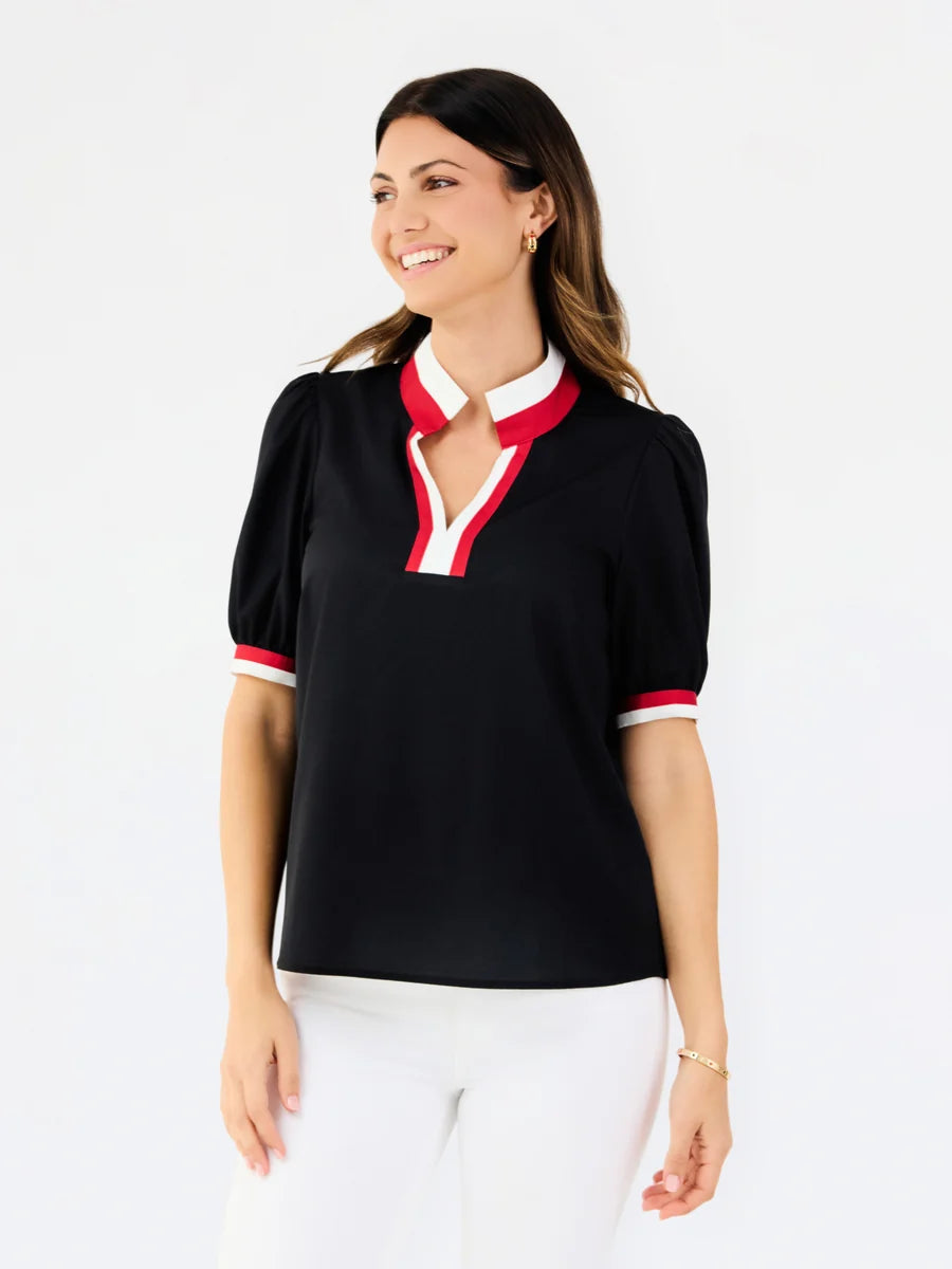 Mary Square | Tricia Top in Black & Red