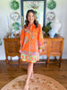 Ava Shift Dress in Apricot Filigree