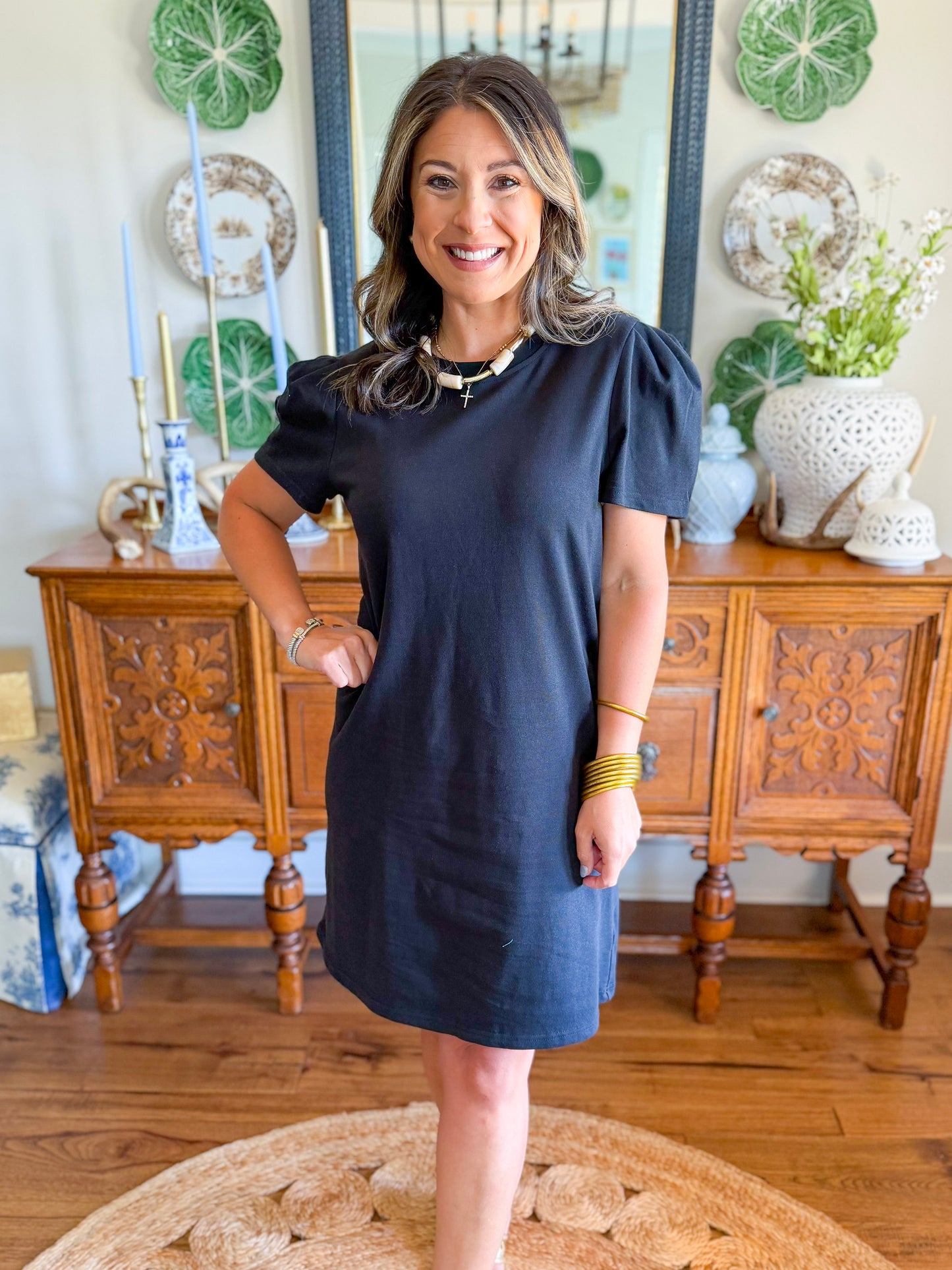 Mary Square | Carolina T-Shirt Dress in Black