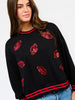 Mary Square | Millie Football Sweatshirt in Red & Black