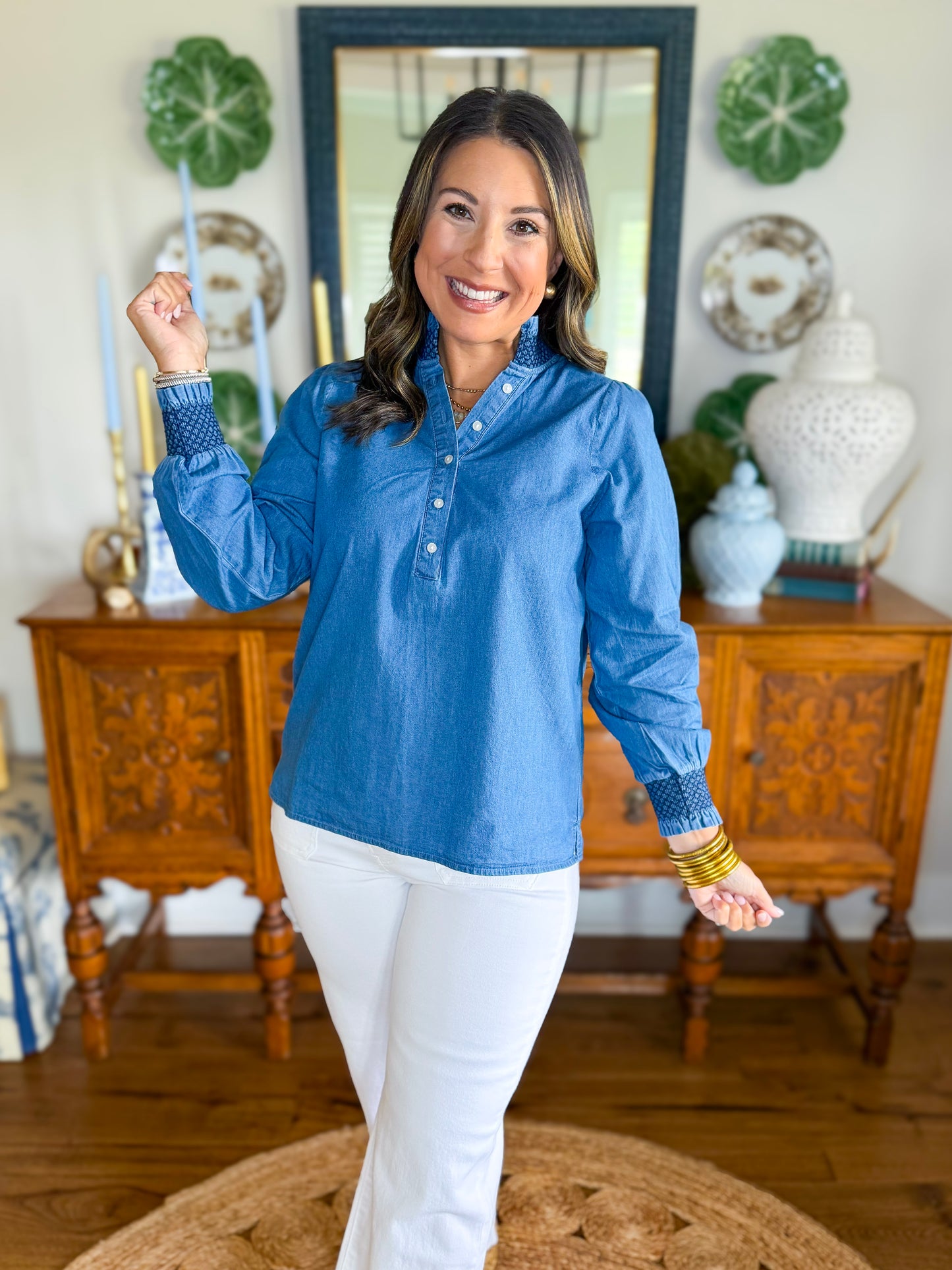 Mary Square | Kimberly Top in Chambray