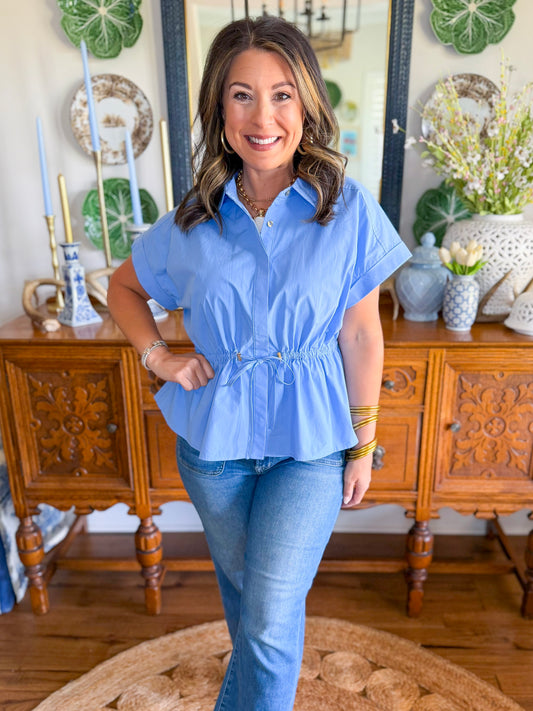 The Cinch & Charm Top in Chambray