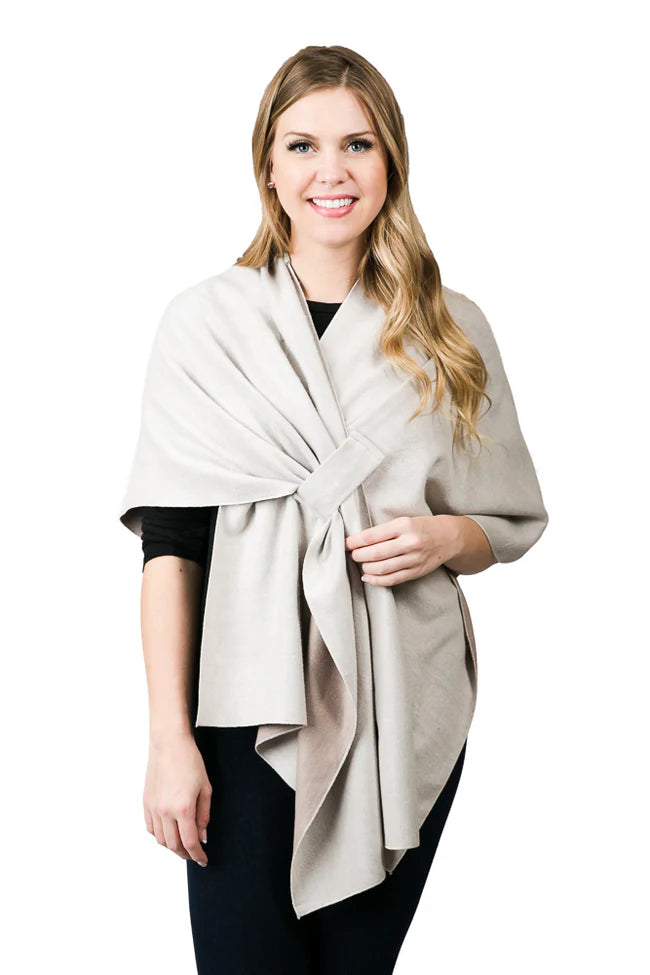 Kate Wrap in Khaki & Cream