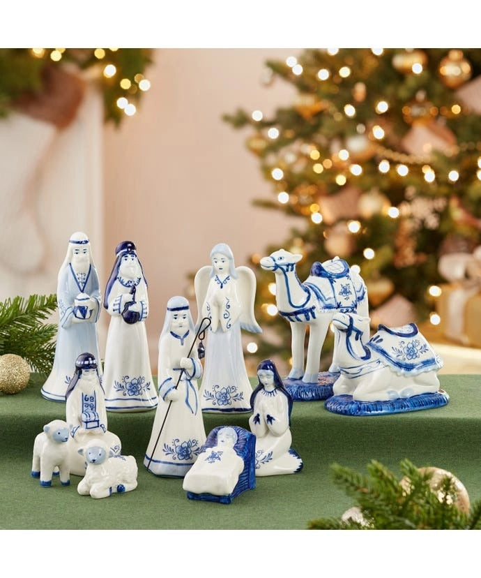 Kurt Adler Delft Blue Nativity Set