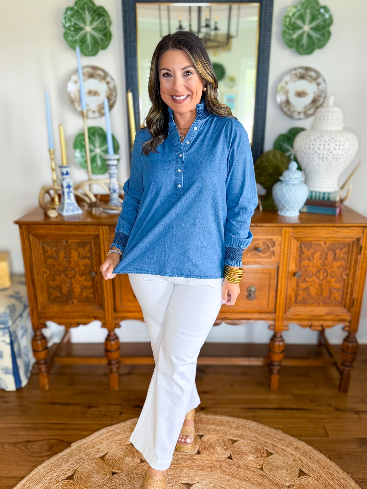 Mary Square | Kimberly Top in Chambray