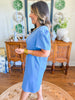 Mary Square | Carolina T-Shirt Dress in Blue