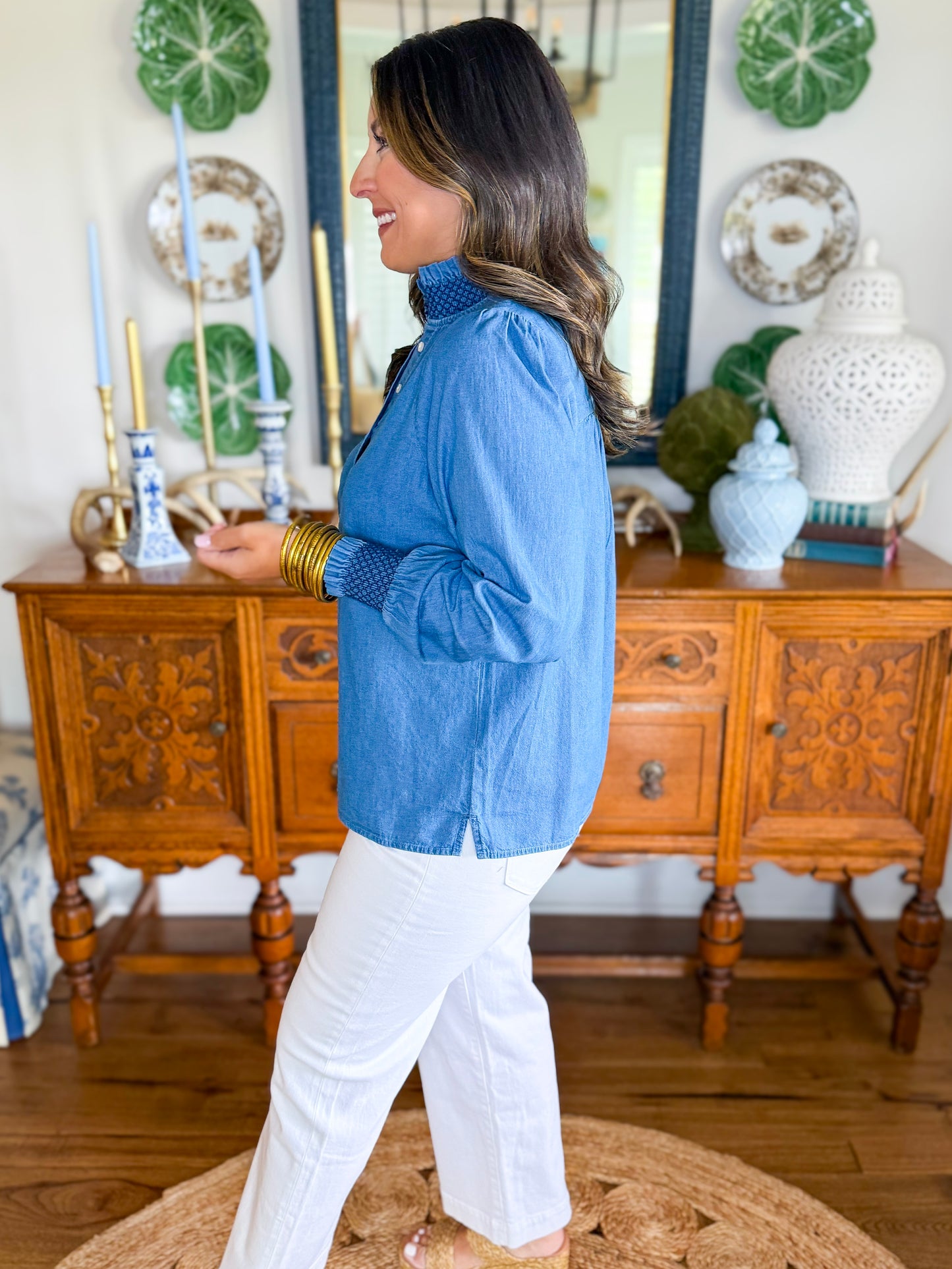 Mary Square | Kimberly Top in Chambray