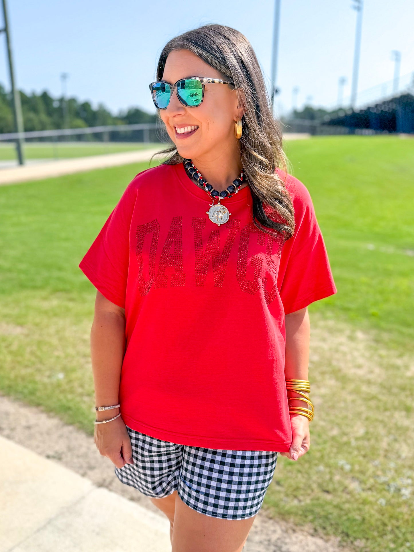 Stewart Simmons | MVP Rhinestone Tee in Red