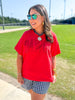 Stewart Simmons | MVP Rhinestone Tee in Red
