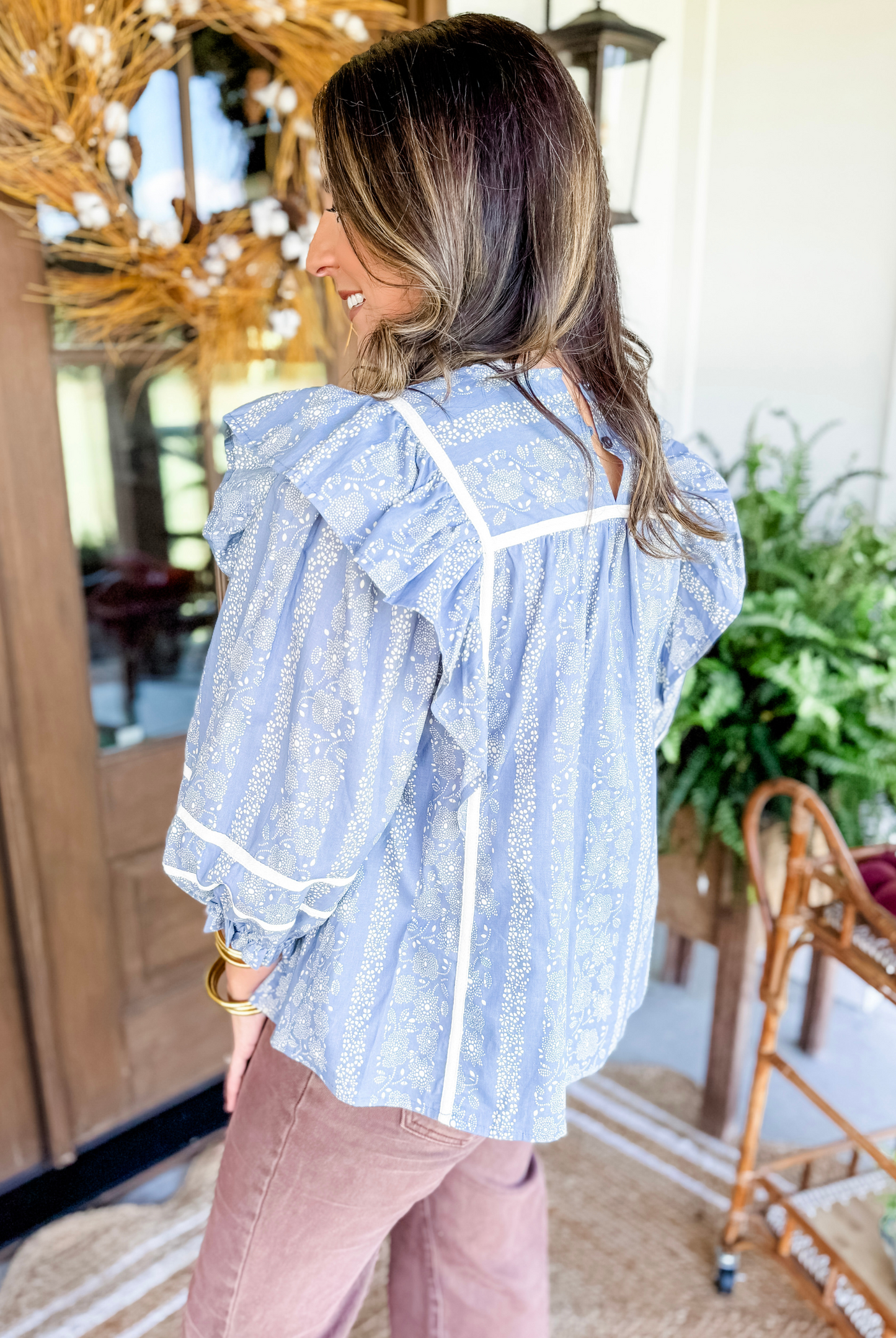 Chambray Blues of Fall Top