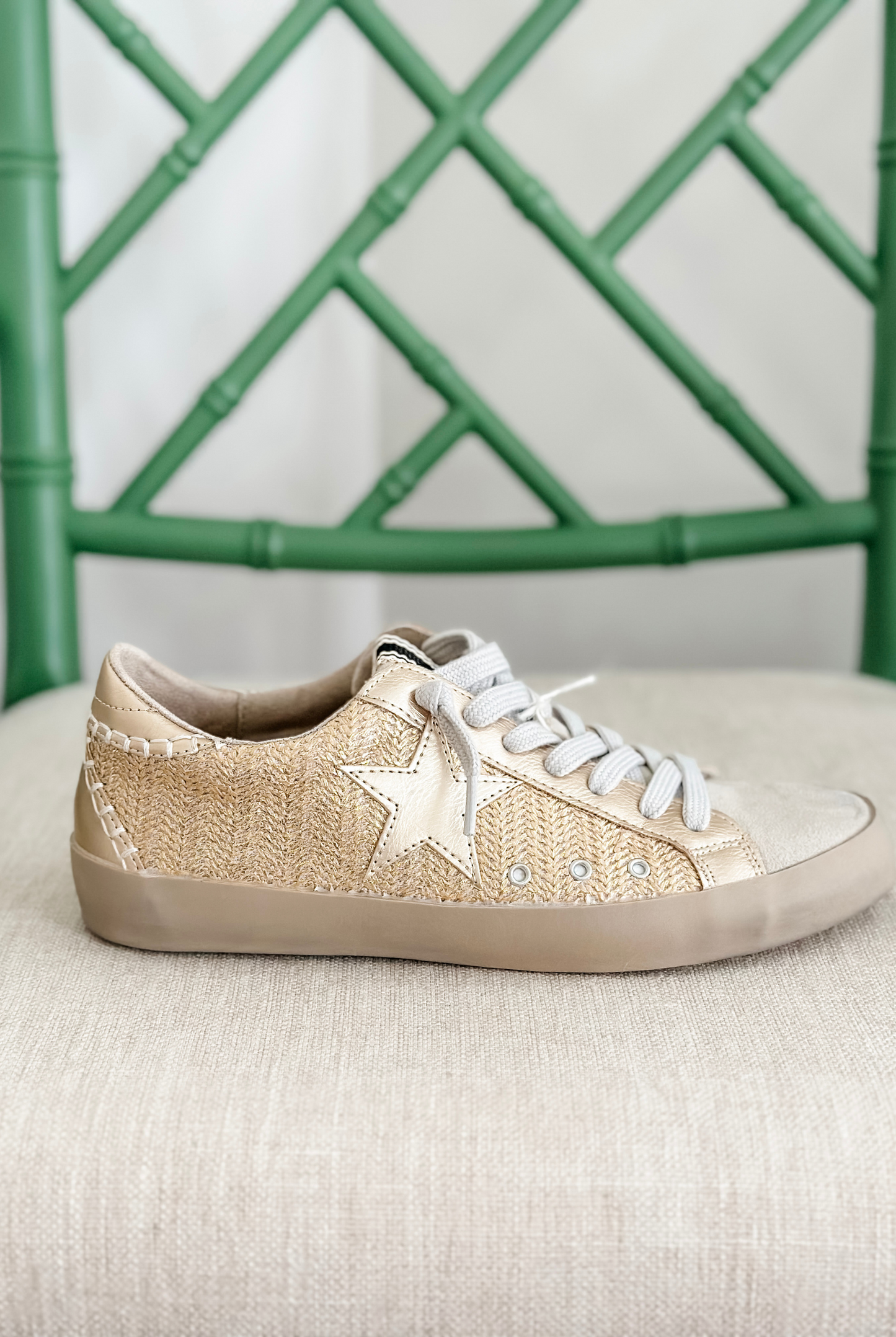 Paula Sneakers in Gold Woven