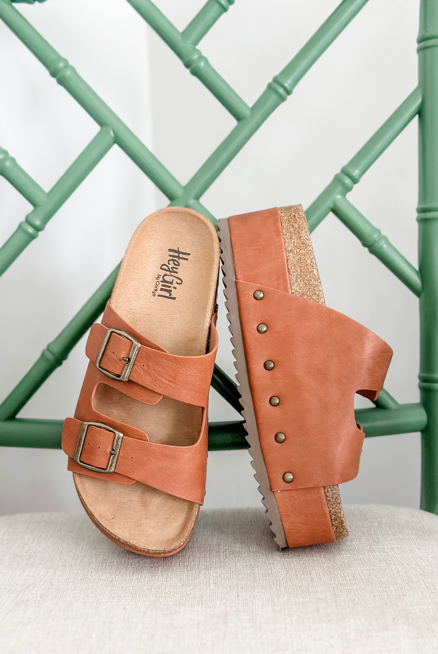 Wanna Be Platform Sandal in Cognac Smooth