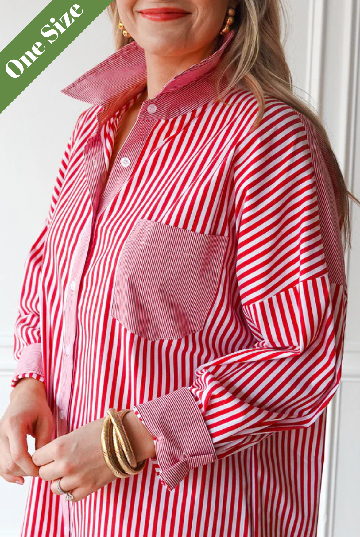 Caryn Lawn Frances Dress Red Stripe