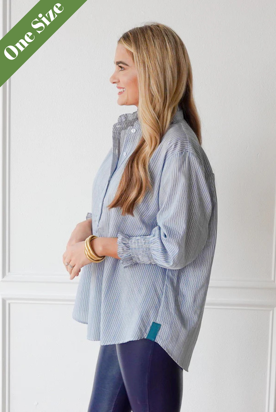 Caryn Lawn Kimberly Top Forest Stripe